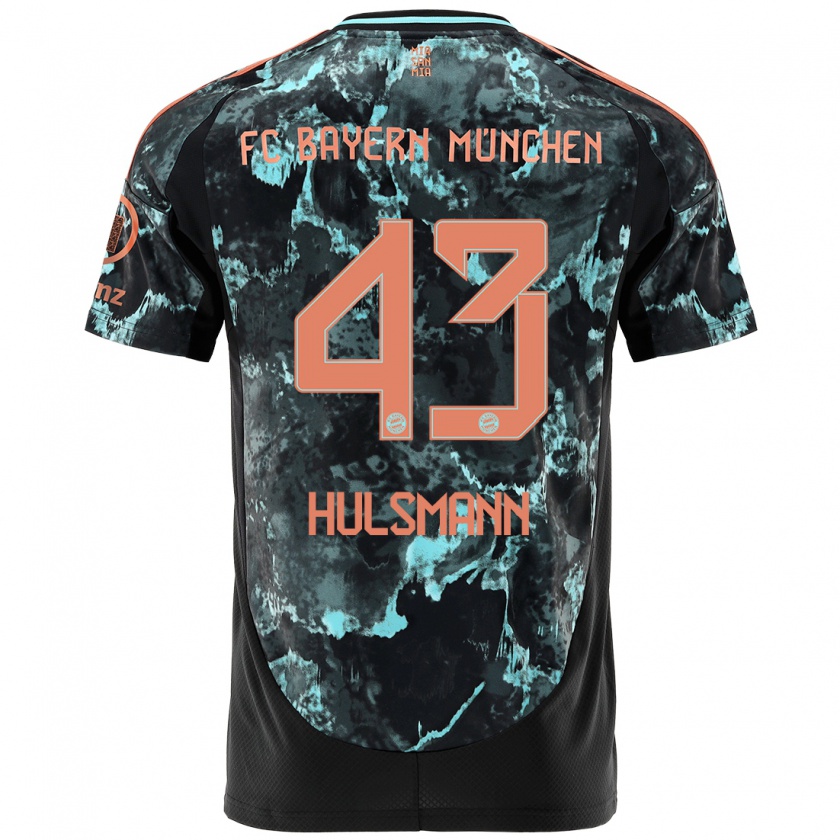 Kandiny Bambino Maglia Tom Hülsmann #43 Nero Kit Gara Away 2024/25 Maglietta