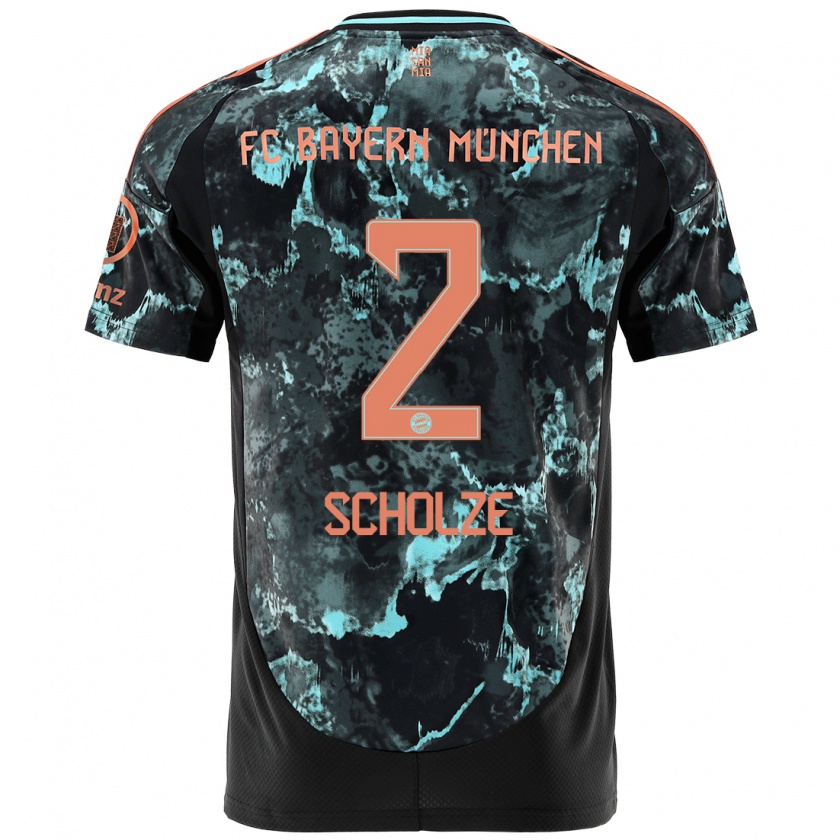 Kandiny Bambino Maglia Max Scholze #2 Nero Kit Gara Away 2024/25 Maglietta