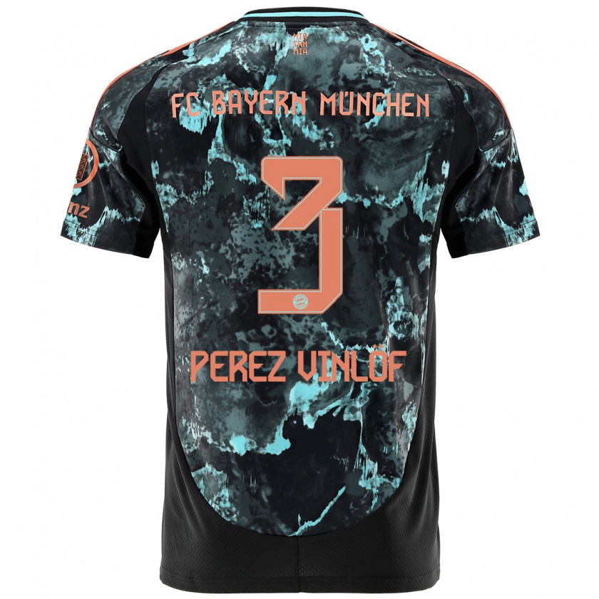 Kandiny Kinderen Matteo Perez Vinlöf #3 Zwart Uitshirt Uittenue 2024/25 T-Shirt