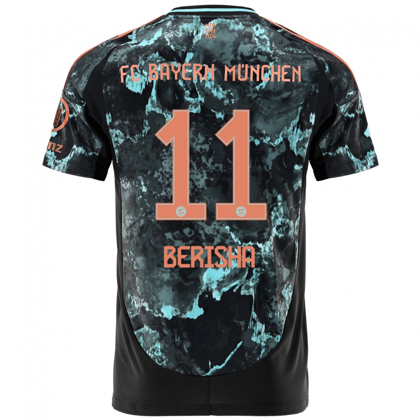 Kandiny Bambino Maglia Dion Berisha #11 Nero Kit Gara Away 2024/25 Maglietta