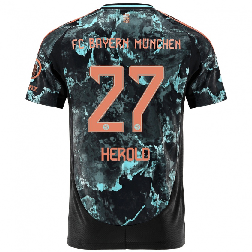 Kandiny Bambino Maglia David Herold #27 Nero Kit Gara Away 2024/25 Maglietta