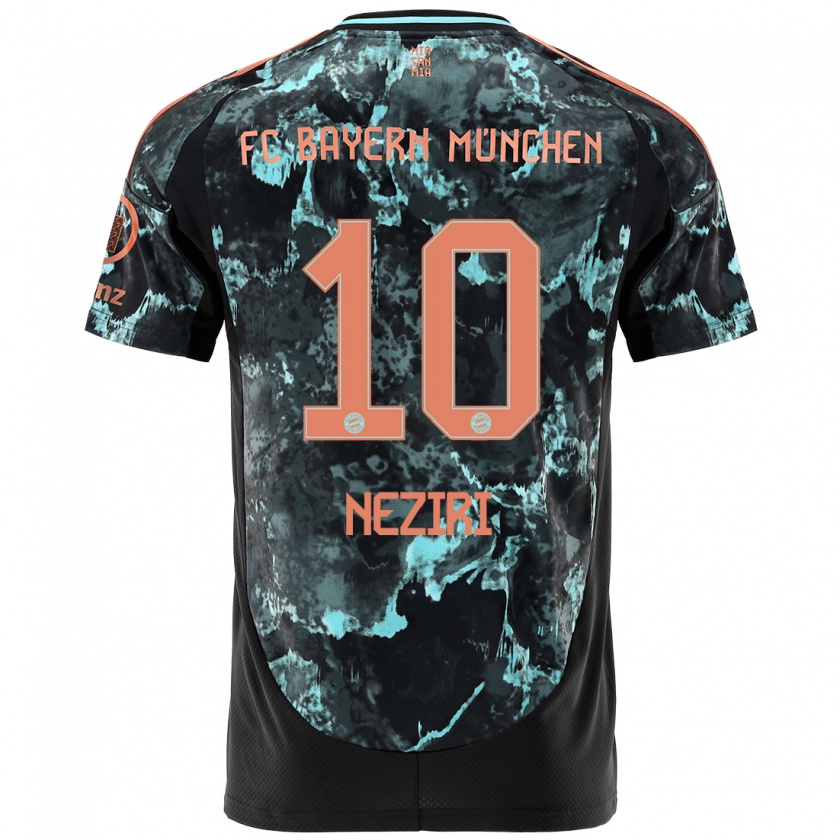 Kandiny Bambino Maglia Behar Neziri #10 Nero Kit Gara Away 2024/25 Maglietta