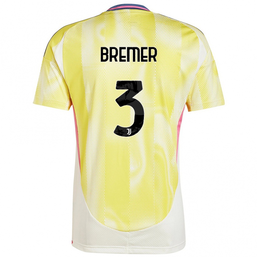 Kandiny Bambino Maglia Bremer #3 Giallo Solare Kit Gara Away 2024/25 Maglietta