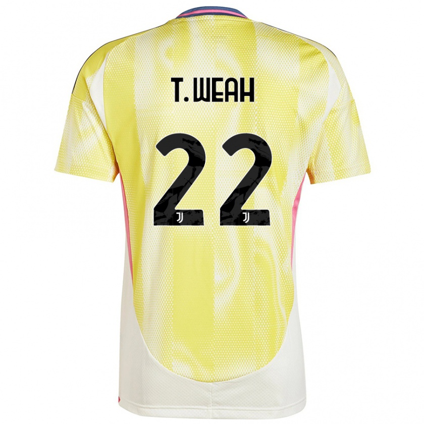 Kandiny Barn Timothy Weah #22 Solgul Bortatröja Matchtröjor 2024/25 Tröjor T-Tröja