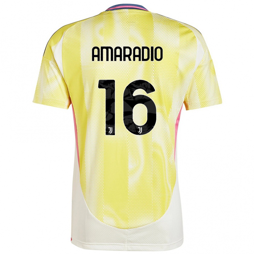 Kandiny Bambino Maglia Luca Amaradio #16 Giallo Solare Kit Gara Away 2024/25 Maglietta