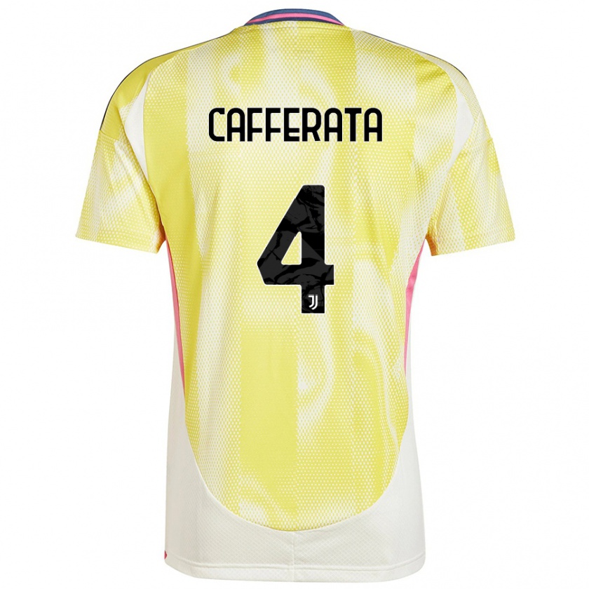 KandinyキッズFederica Cafferata#4ソーラーイエローアウェイシャツ2024/25ジャージーユニフォーム