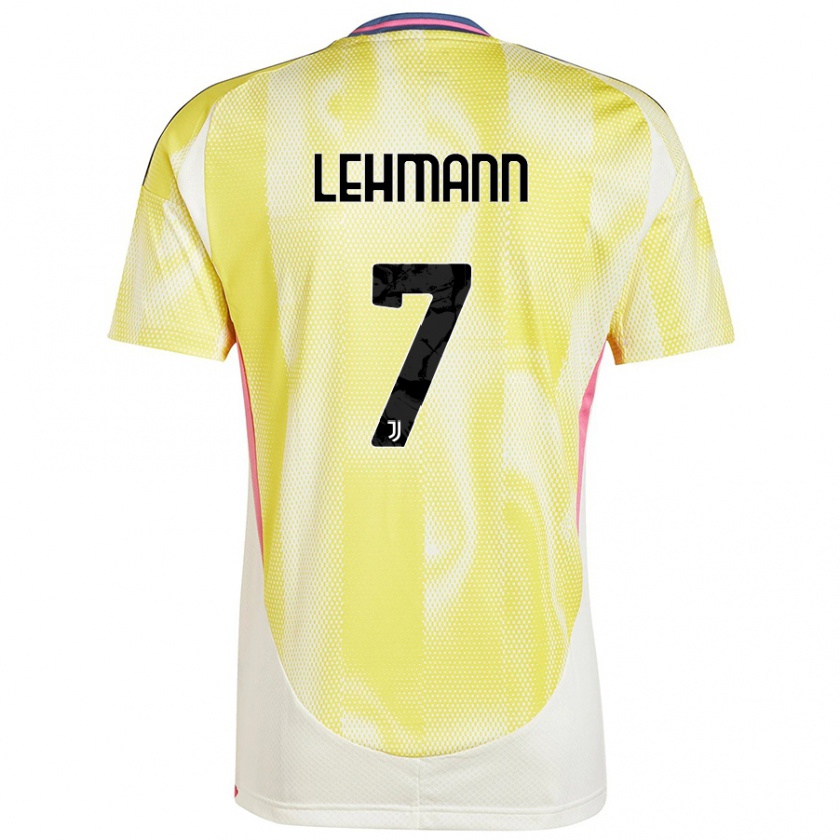 Kandiny Niño Camiseta Alisha Lehmann #7 Amarillo Solar 2ª Equipación 2024/25 La Camisa