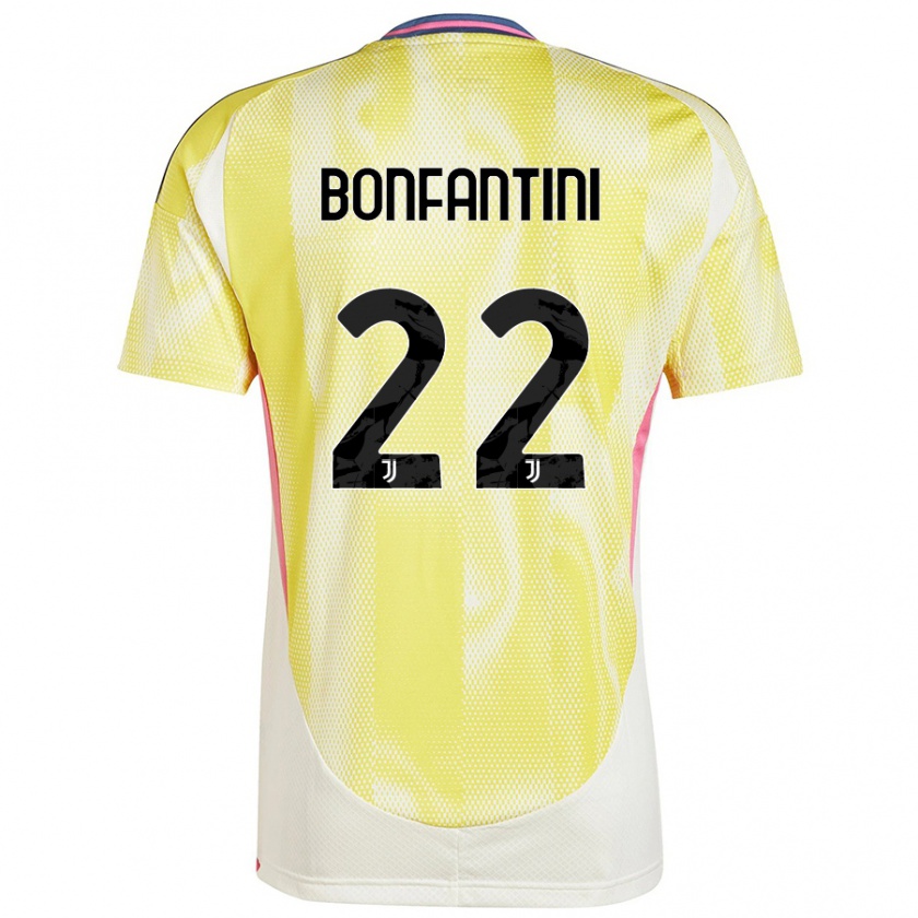 Kandiny Bambino Maglia Agnese Bonfantini #22 Giallo Solare Kit Gara Away 2024/25 Maglietta