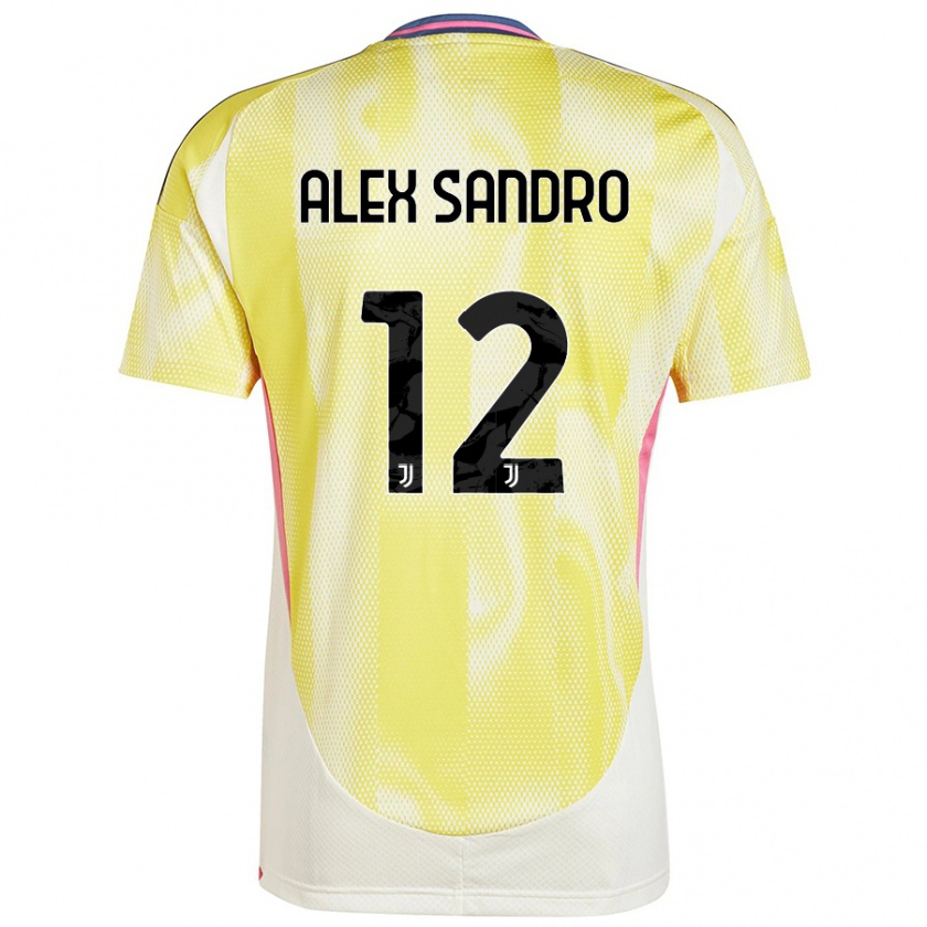 Kandiny Kinderen Alex Sandro #12 Zonnig Geel Uitshirt Uittenue 2024/25 T-Shirt