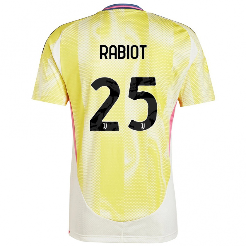 Kandiny Kinder Adrien Rabiot #25 Solargelb Auswärtstrikot Trikot 2024/25 T-Shirt Österreich