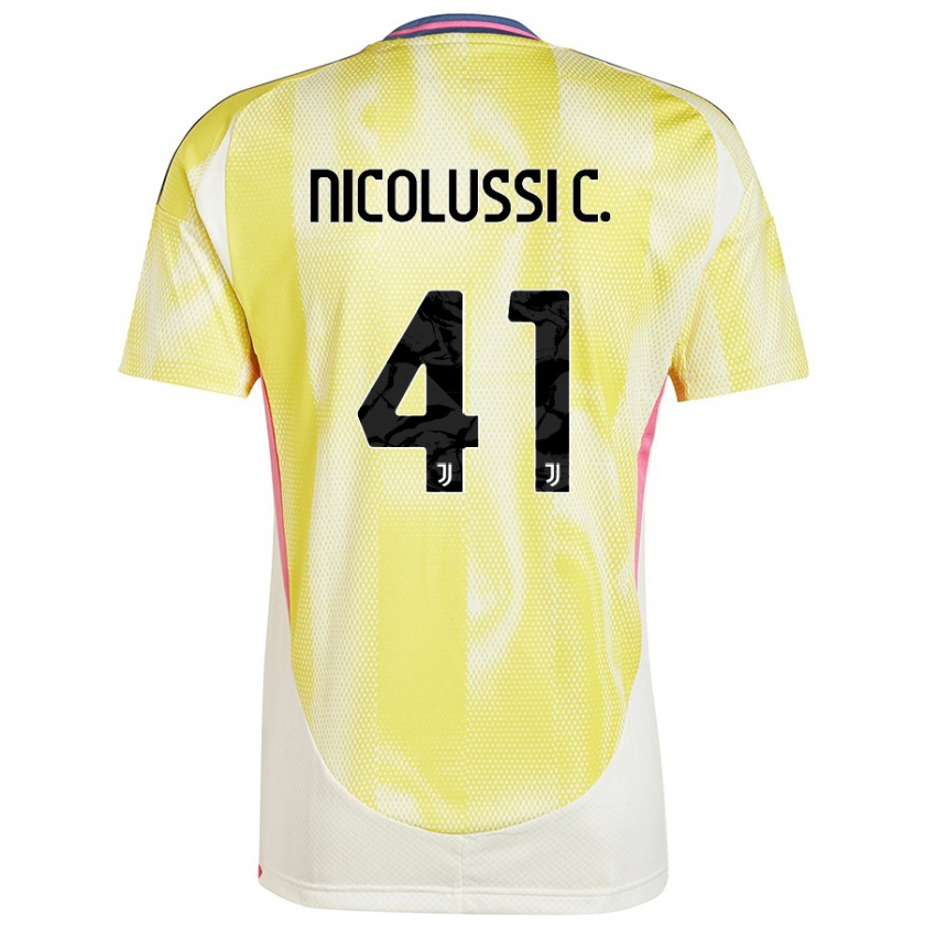 Kandiny Bambino Maglia Hans Nicolussi Caviglia #41 Giallo Solare Kit Gara Away 2024/25 Maglietta