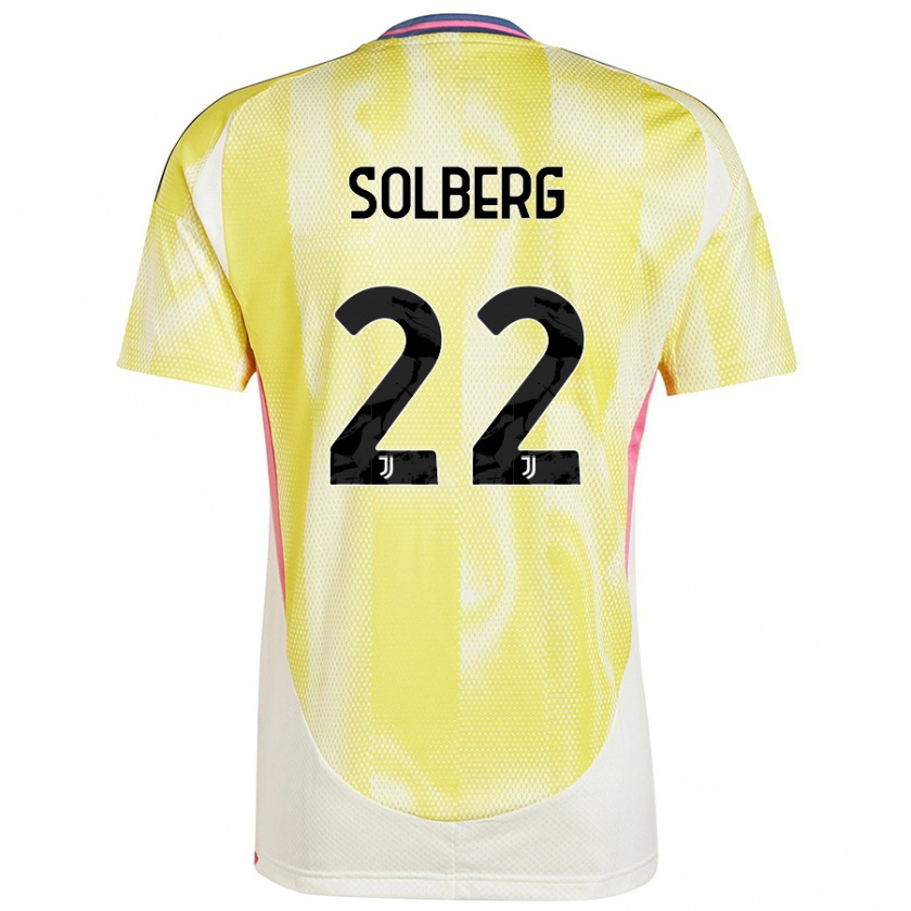 Kandiny Bambino Maglia Elias Solberg #22 Giallo Solare Kit Gara Away 2024/25 Maglietta