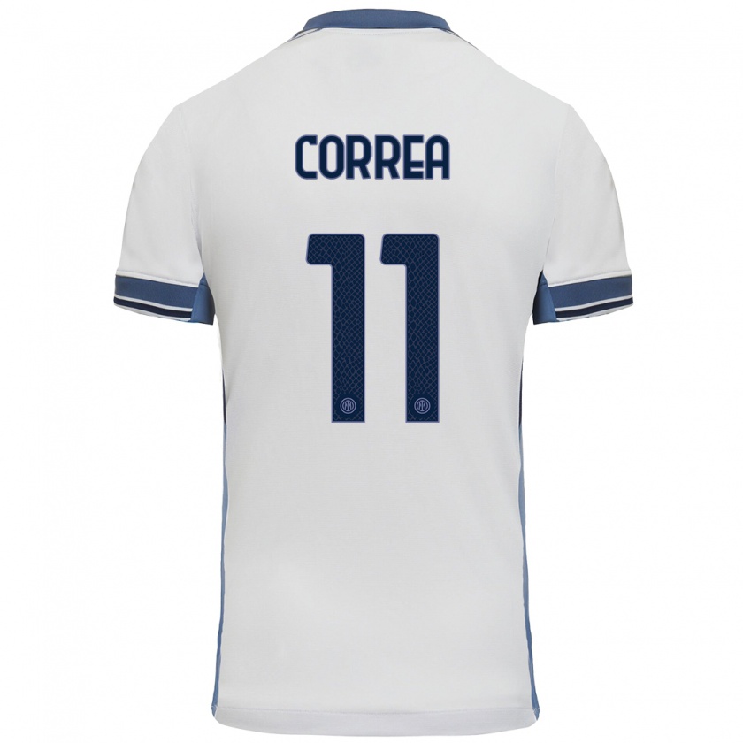 Kandiny Niño Camiseta Joaquín Correa #11 Blanco Gris 2ª Equipación 2024/25 La Camisa