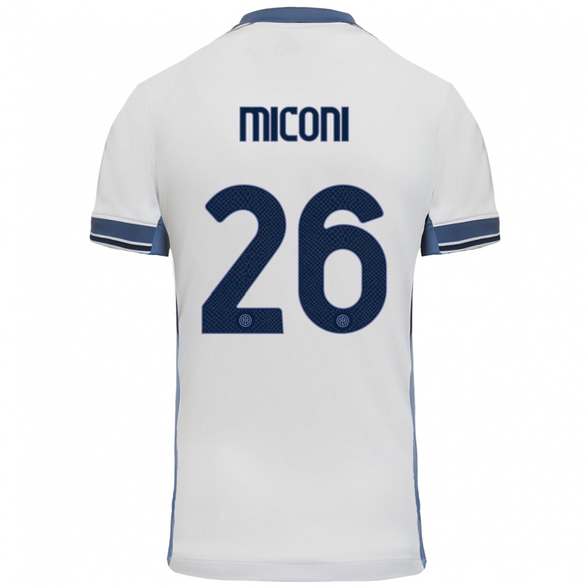 Kandiny Kinderen Riccardo Miconi #26 Wit Grijs Uitshirt Uittenue 2024/25 T-Shirt