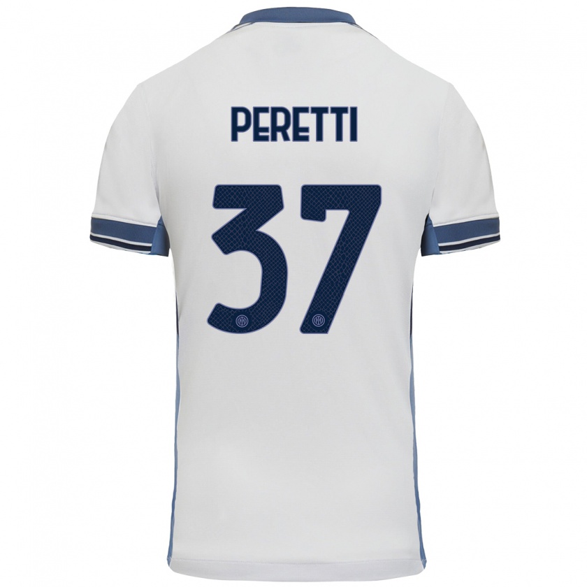 Kandiny Kinder Lorenzo Peretti #37 Weißgrau Auswärtstrikot Trikot 2024/25 T-Shirt Österreich