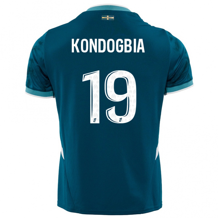 Kandiny Kinderen Geoffrey Kondogbia #19 Turkoois Blauw Uitshirt Uittenue 2024/25 T-Shirt