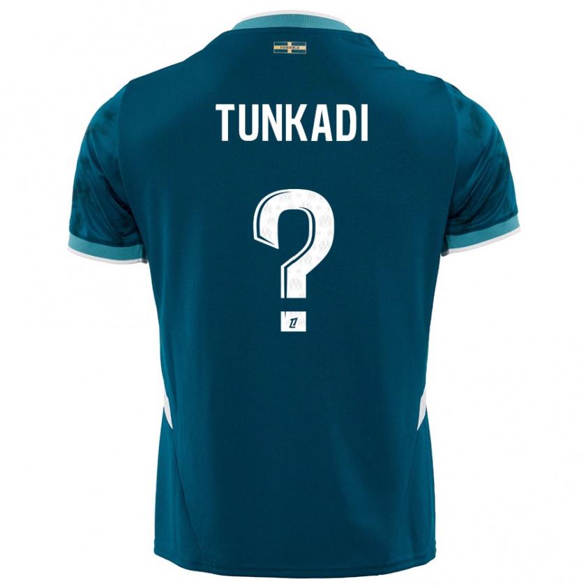 Kandiny Kinderen Alexandre Tunkadi #0 Turkoois Blauw Uitshirt Uittenue 2024/25 T-Shirt