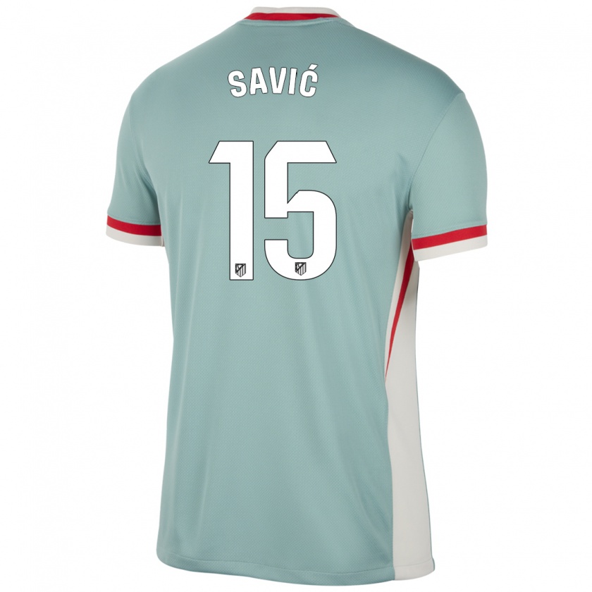 Kandiny Kinderen Stefan Savic #15 Lichtbeige Blauw Uitshirt Uittenue 2024/25 T-Shirt