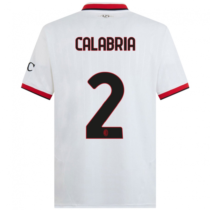 Kandiny Kinder Davide Calabria #2 Weiß Schwarz Rot Auswärtstrikot Trikot 2024/25 T-Shirt Österreich