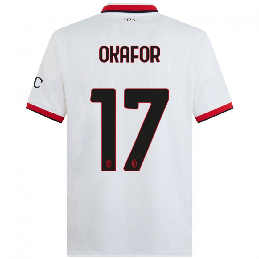 Kandiny Kinder Noah Okafor #17 Weiß Schwarz Rot Auswärtstrikot Trikot 2024/25 T-Shirt Österreich