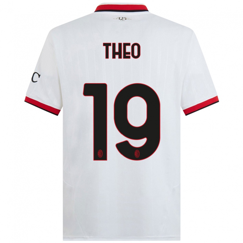 Kandiny Kinder Theo Hernández #19 Weiß Schwarz Rot Auswärtstrikot Trikot 2024/25 T-Shirt Österreich