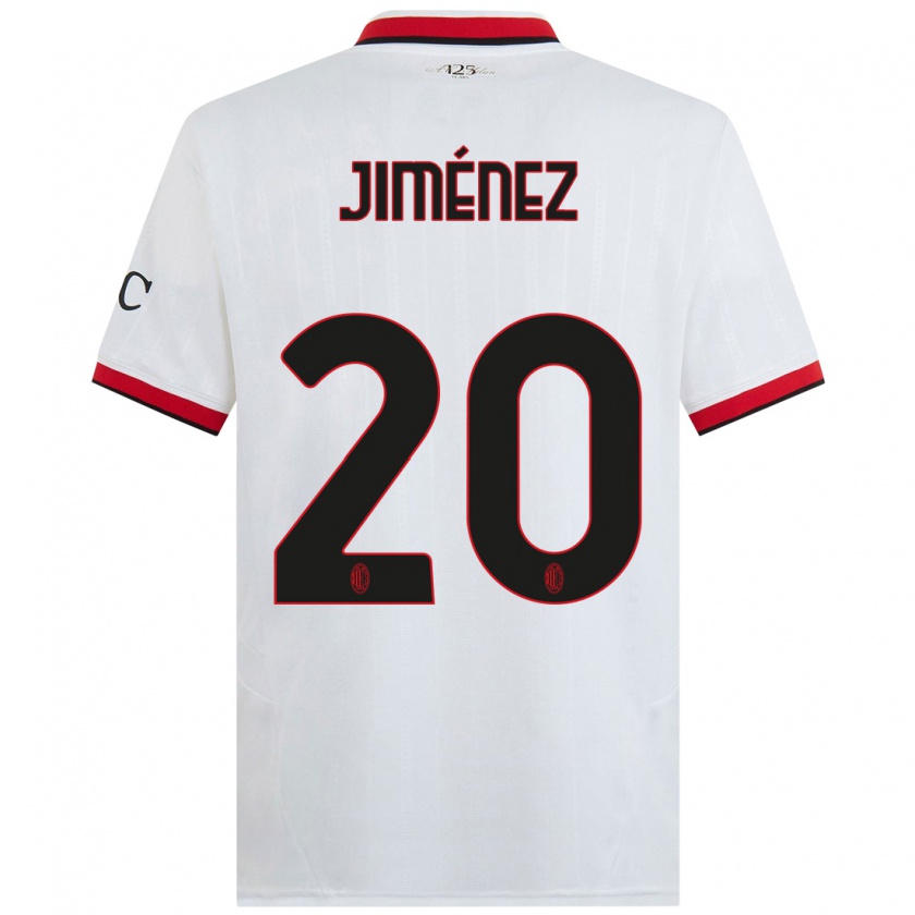 Kandiny Bambino Maglia Álex Jiménez #20 Bianco Nero Rosso Kit Gara Away 2024/25 Maglietta