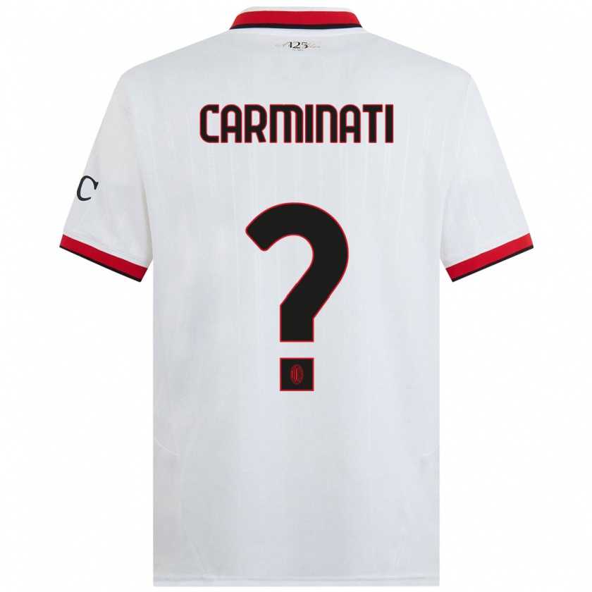 KandinyキッズDiego Carminati#0白 黒 赤アウェイシャツ2024/25ジャージーユニフォーム