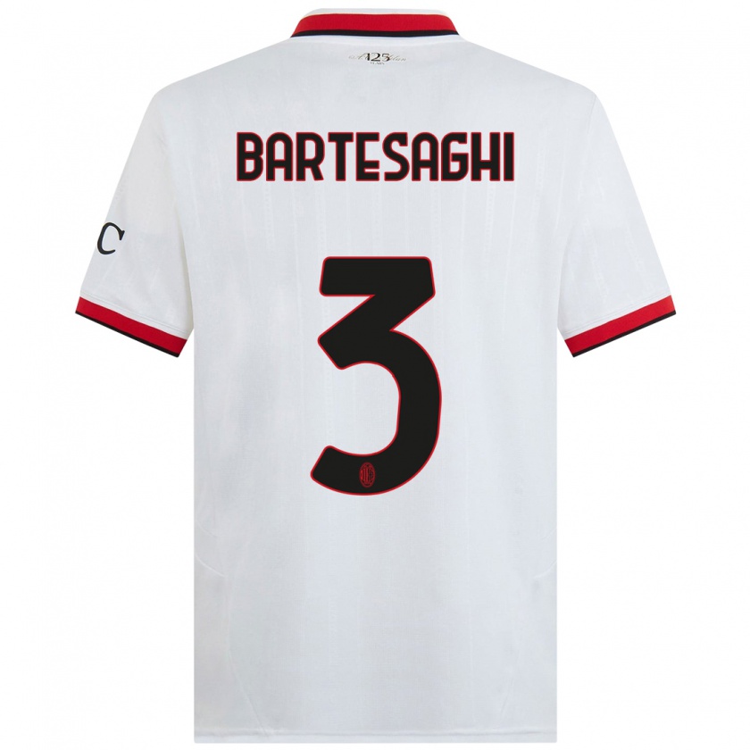 Kandiny Kinder Davide Bartesaghi #3 Weiß Schwarz Rot Auswärtstrikot Trikot 2024/25 T-Shirt Österreich