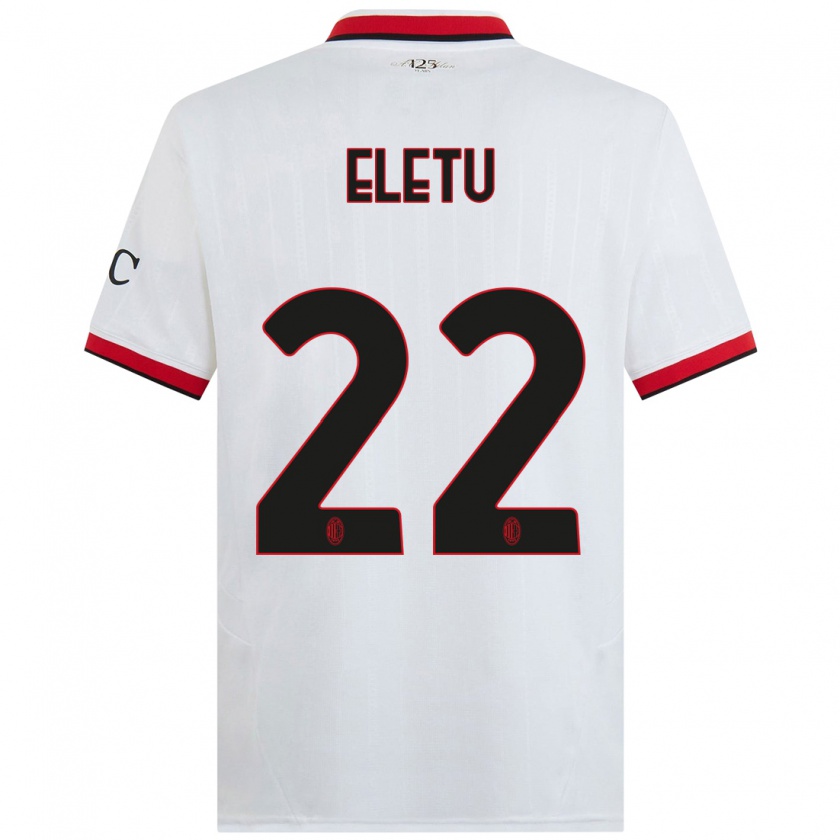 Kandiny Niño Camiseta Victor Eletu #22 Blanco Negro Rojo 2ª Equipación 2024/25 La Camisa