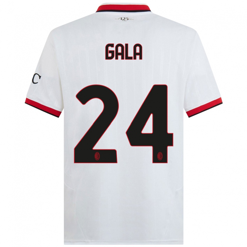 Kandiny Bambino Maglia Antonio Gala #24 Bianco Nero Rosso Kit Gara Away 2024/25 Maglietta