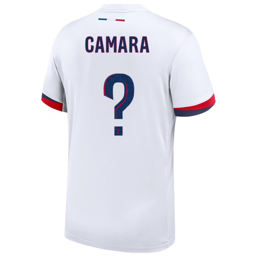 Kandiny Bambino Maglia Oumar Camara #0 Bianco Blu Rosso Kit Gara Away 2024/25 Maglietta