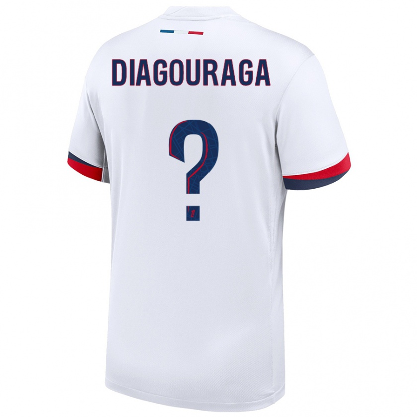 Kandiny Bambino Maglia Toumani Diagouraga #0 Bianco Blu Rosso Kit Gara Away 2024/25 Maglietta