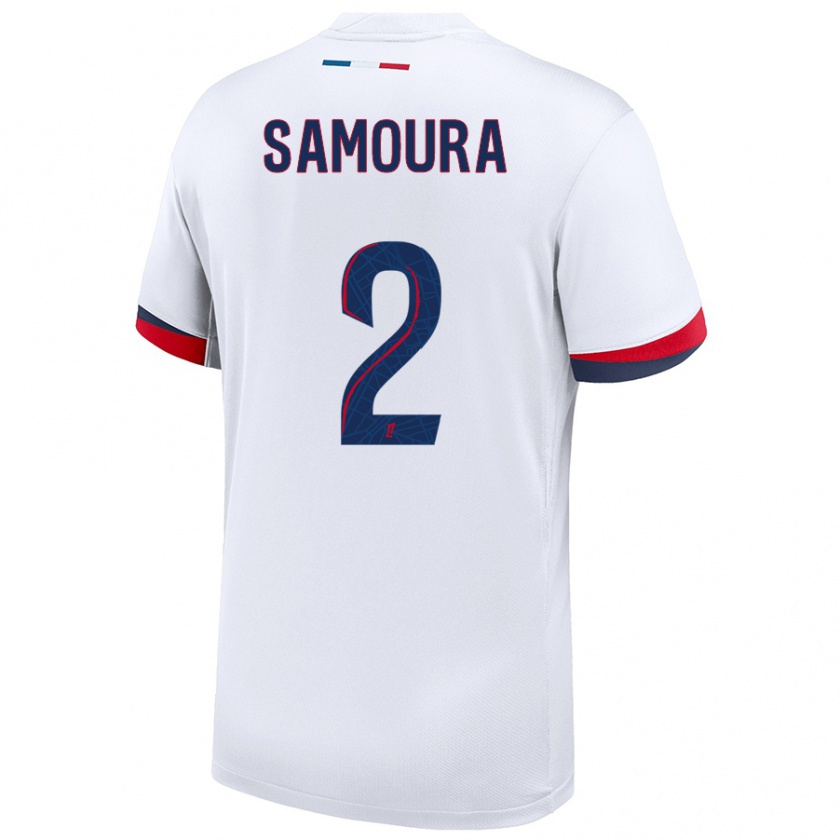 Kandiny Niño Camiseta Thiniba Samoura #2 Blanco Azul Rojo 2ª Equipación 2024/25 La Camisa México