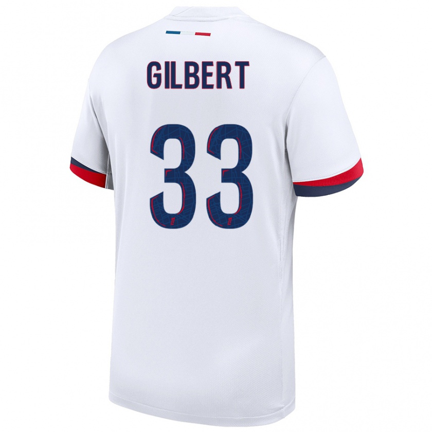 Kandiny Kinderen Tara Elimbi Gilbert #33 Wit Blauw Rood Uitshirt Uittenue 2024/25 T-Shirt