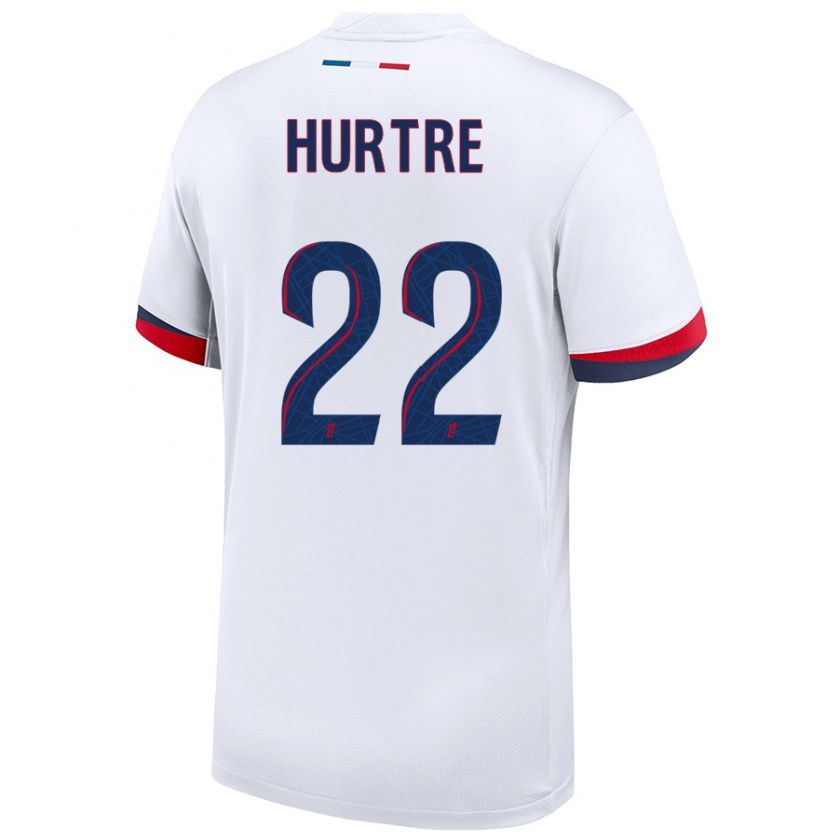 Kandiny Bambino Maglia Oceane Hurtre #22 Bianco Blu Rosso Kit Gara Away 2024/25 Maglietta