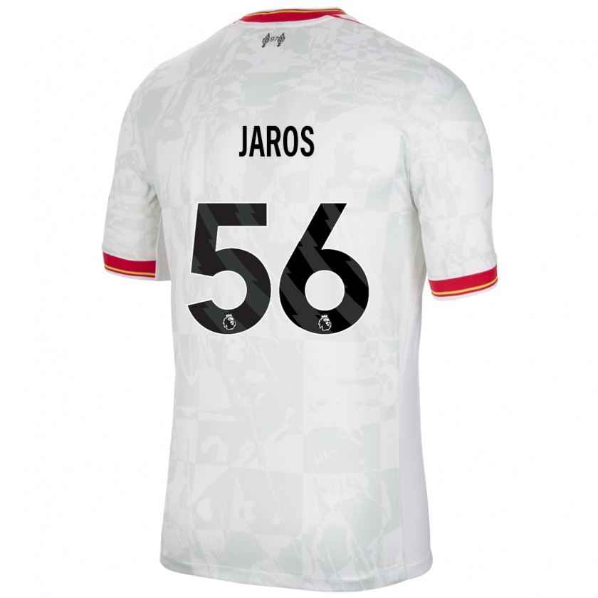 Kandiny Kinderen Vitezslav Jaros #56 Wit Rood Zwart Thuisshirt Derde Tenue 2024/25 T-Shirt