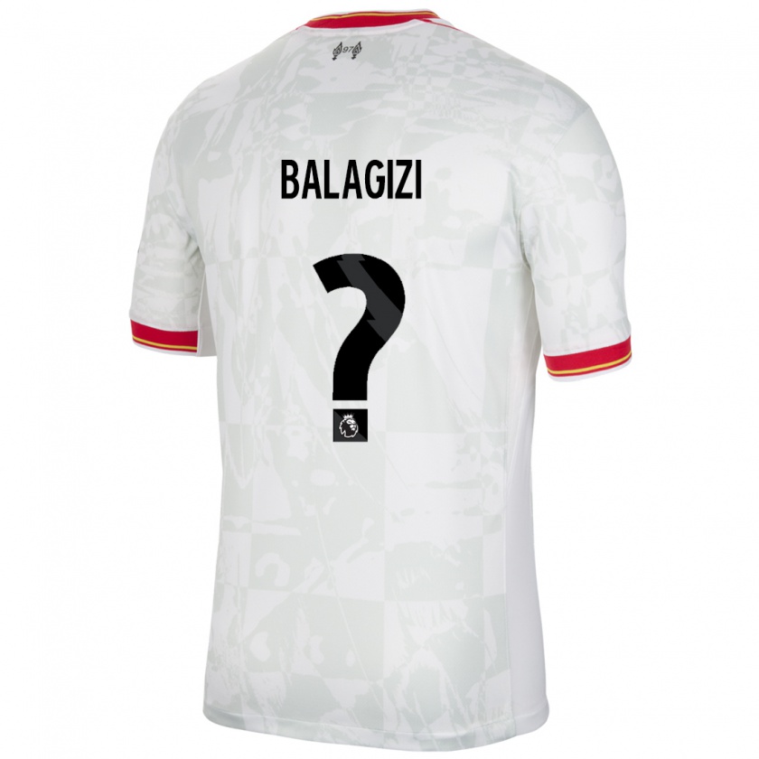 Kandiny Niño Camiseta James Balagizi #0 Blanco Rojo Negro Equipación Tercera 2024/25 La Camisa