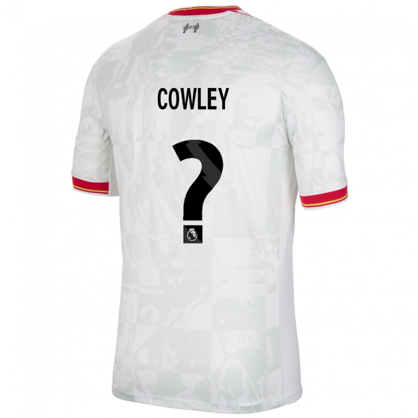 Kandiny Bambino Maglia Ryan Cowley #0 Bianco Rosso Nero Kit Gara Third 2024/25 Maglietta