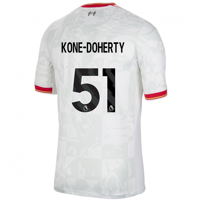 Kandiny Bambino Maglia Trent Kone-Doherty #51 Bianco Rosso Nero Kit Gara Third 2024/25 Maglietta