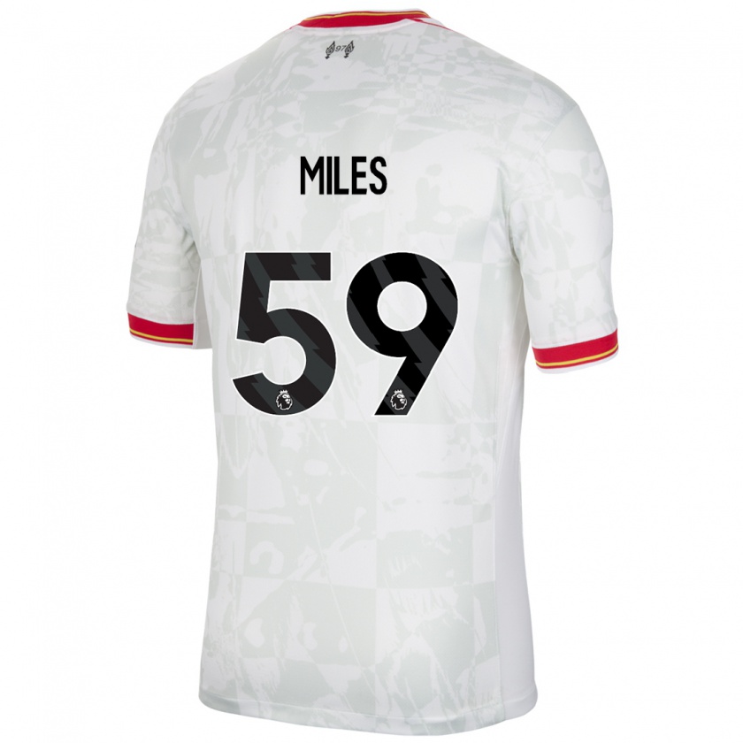 Kandiny Bambino Maglia Terence Miles #59 Bianco Rosso Nero Kit Gara Third 2024/25 Maglietta