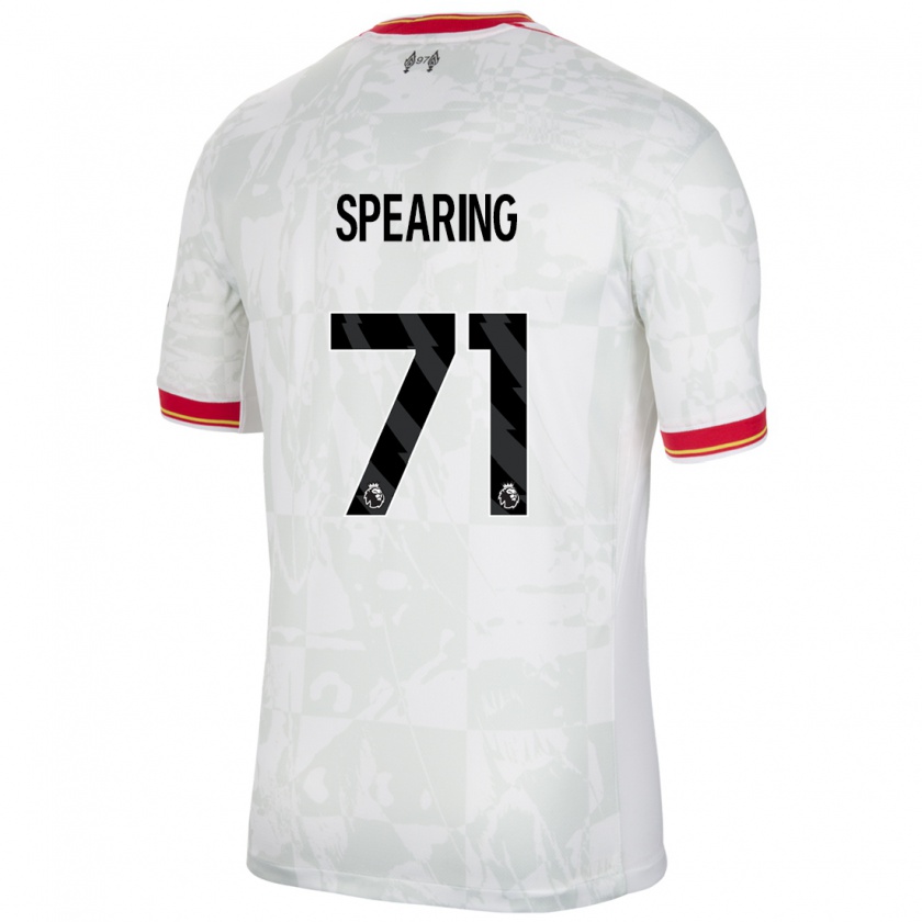 Kandiny Kinderen Jay Spearing #71 Wit Rood Zwart Thuisshirt Derde Tenue 2024/25 T-Shirt