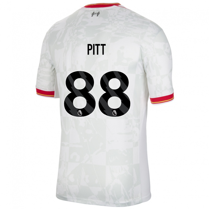 Kandiny Niño Camiseta Lucas Pitt #88 Blanco Rojo Negro Equipación Tercera 2024/25 La Camisa