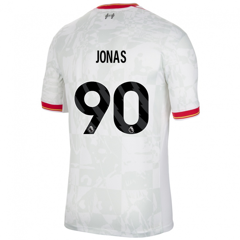 Kandiny Kinderen Lee Jonas #90 Wit Rood Zwart Thuisshirt Derde Tenue 2024/25 T-Shirt