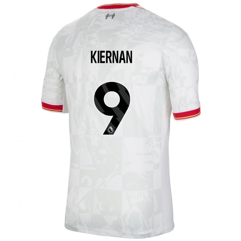 Kandiny Niño Camiseta Leanne Kiernan #9 Blanco Rojo Negro Equipación Tercera 2024/25 La Camisa