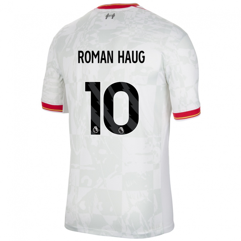 Kandiny Kinderen Sophie Román Haug #10 Wit Rood Zwart Thuisshirt Derde Tenue 2024/25 T-Shirt