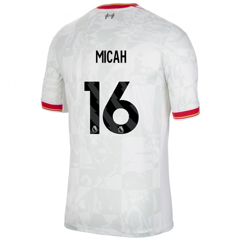 Kandiny Bambino Maglia Teagan Micah #16 Bianco Rosso Nero Kit Gara Third 2024/25 Maglietta