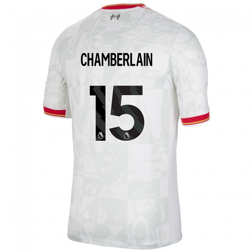 Kandiny Kinder Alex Oxlade Chamberlain #15 Weiß Rot Schwarz Ausweichtrikot Trikot 2024/25 T-Shirt Österreich