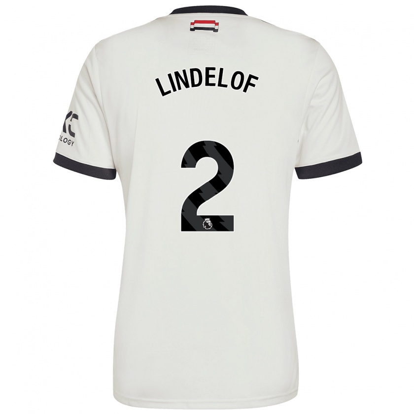 Kandiny Kinderen Victor Lindelöf #2 Gebroken Wit Thuisshirt Derde Tenue 2024/25 T-Shirt