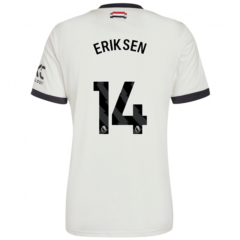 Kandiny Kinderen Christian Eriksen #14 Gebroken Wit Thuisshirt Derde Tenue 2024/25 T-Shirt