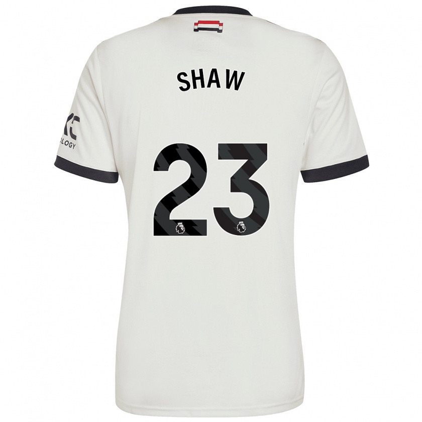 Kandiny Kinderen Luke Shaw #23 Gebroken Wit Thuisshirt Derde Tenue 2024/25 T-Shirt België